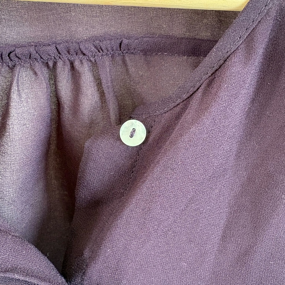 H&M Deep Purple Ruffle Blouse - Picture 2 of 7